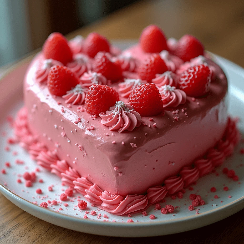 Beautifully Decorated Heart-Shaped Cake for a Special Celebration